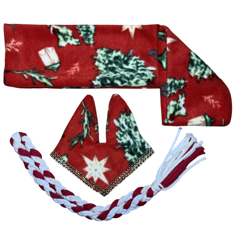Polarowy Zestaw Świąteczny - Nauszniki/Cordeo/Szalik dla Hobby Horse