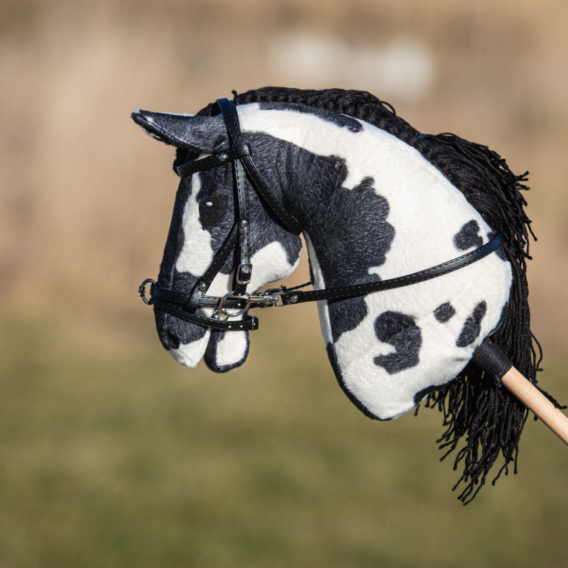 Ogłowie CZARNE dla Hobby Horse (Duży A3)